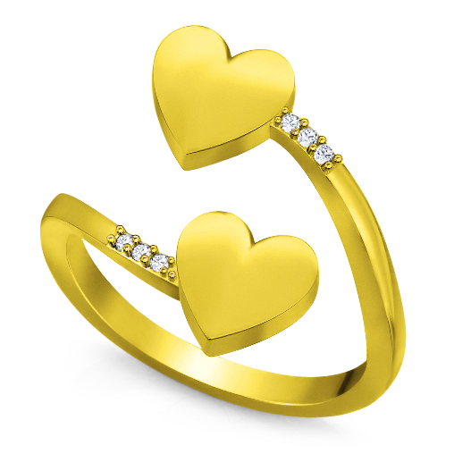 טבעות זהב ויהלומים לב