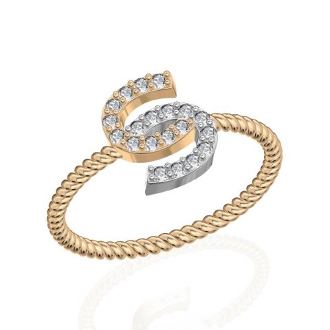 טבעת זהב צהוב פרסה