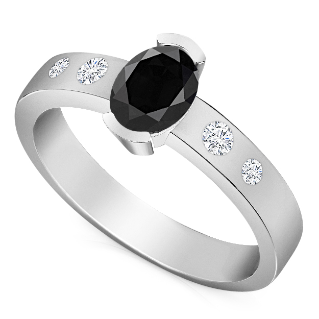 טבעת יהלום שחור