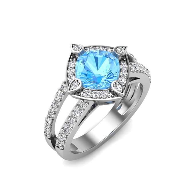 טבעת אבן חן בלו טופז