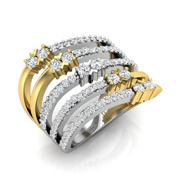 טבעת יהלומים רחבה