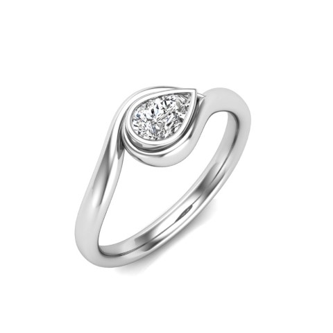 טבעת יהלום טיפה