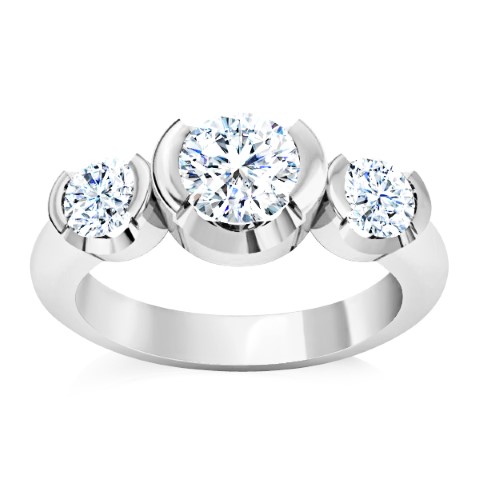 טבעת טריפל- טבעת 3 יהלומים לאישה