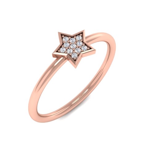 טבעת כוכב זהב אדום