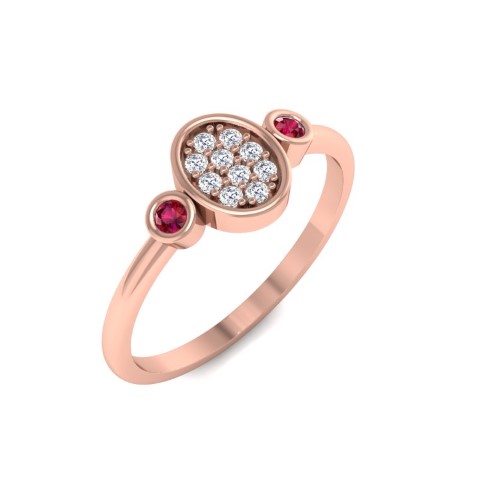 טבעת זהב יהלומים ואבני חן