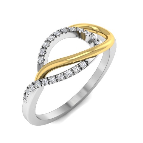 טבעת זהב עדינה עם יהלומים