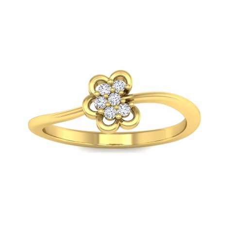 טבעת פרח זהב ויהלומים