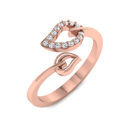 טבעת זהב עדינה עם יהלומים