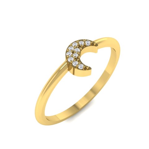 טבעת זהב עדינה משובצת יהלומים