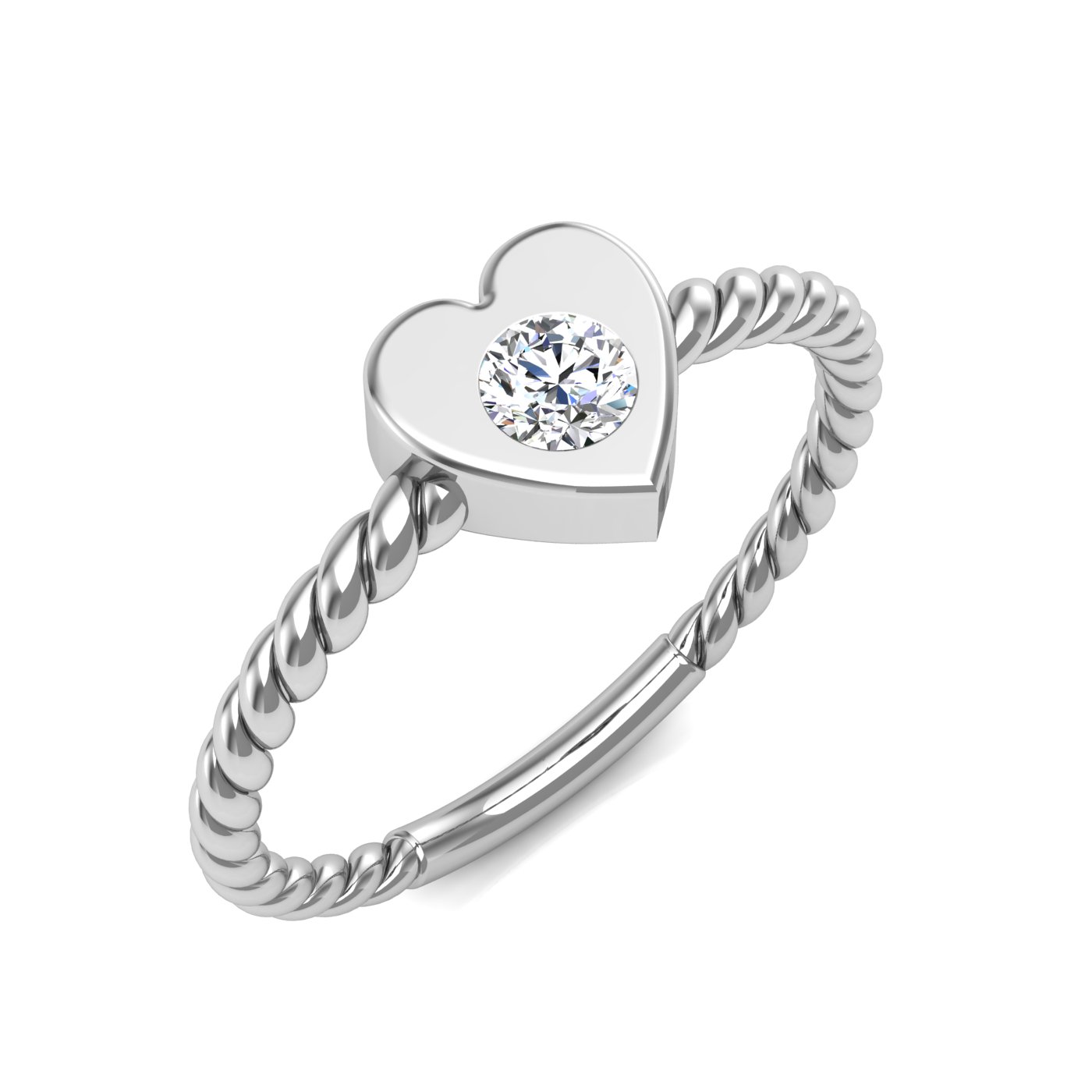 טבעת בעיצוב סוליטר ובשיבוץ יהלומים לאישה