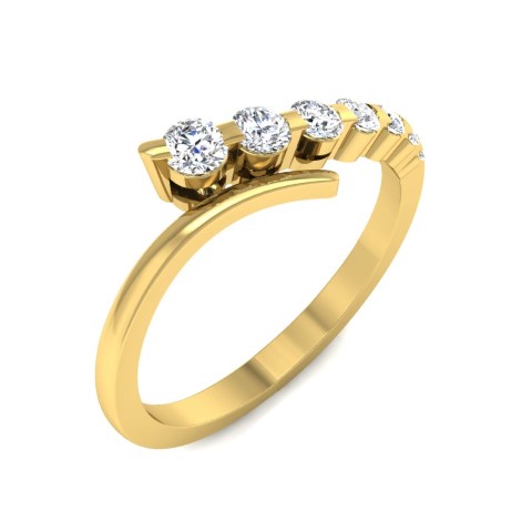 טבעת זהב עדינה משובצת יהלומים