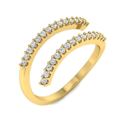 טבעת זהב מעוצבת משובצת יהלומים