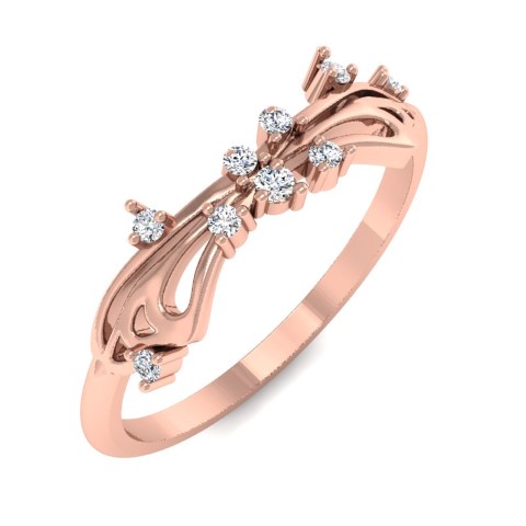 טבעת זהב מעוצבת משובצת יהלומים