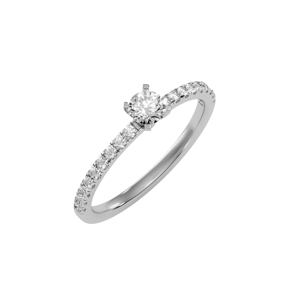 טבעת אירוסין סוליטר דקה ועדינה משובצת יהלומים