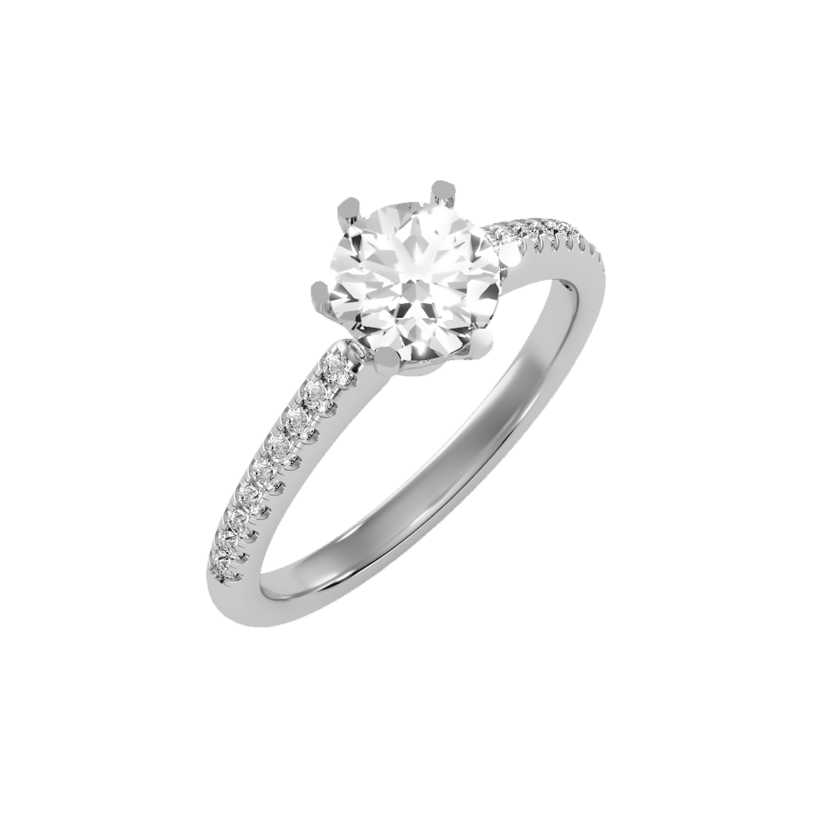 טבעת בעיצוב סוליטר ובשיבוץ יהלומים לאישה