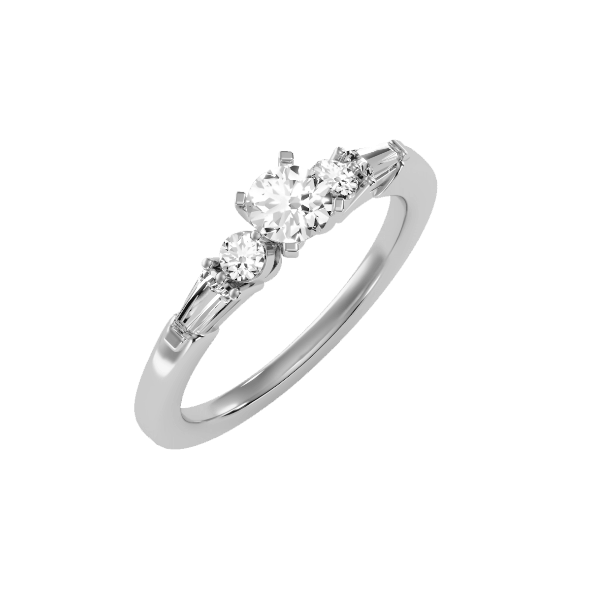 טבעת בעיצוב סוליטר ובשיבוץ יהלומים לאישה