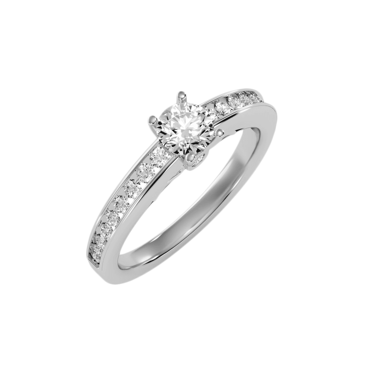 טבעת אירוסין משובצת יהלומים