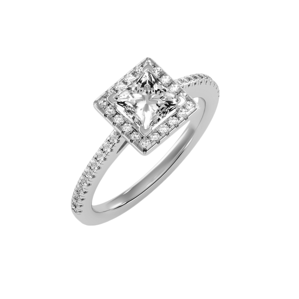 טבעת אירוסין לאישה- יהלום מרכזי חצי קראט חיתוך פרינסס