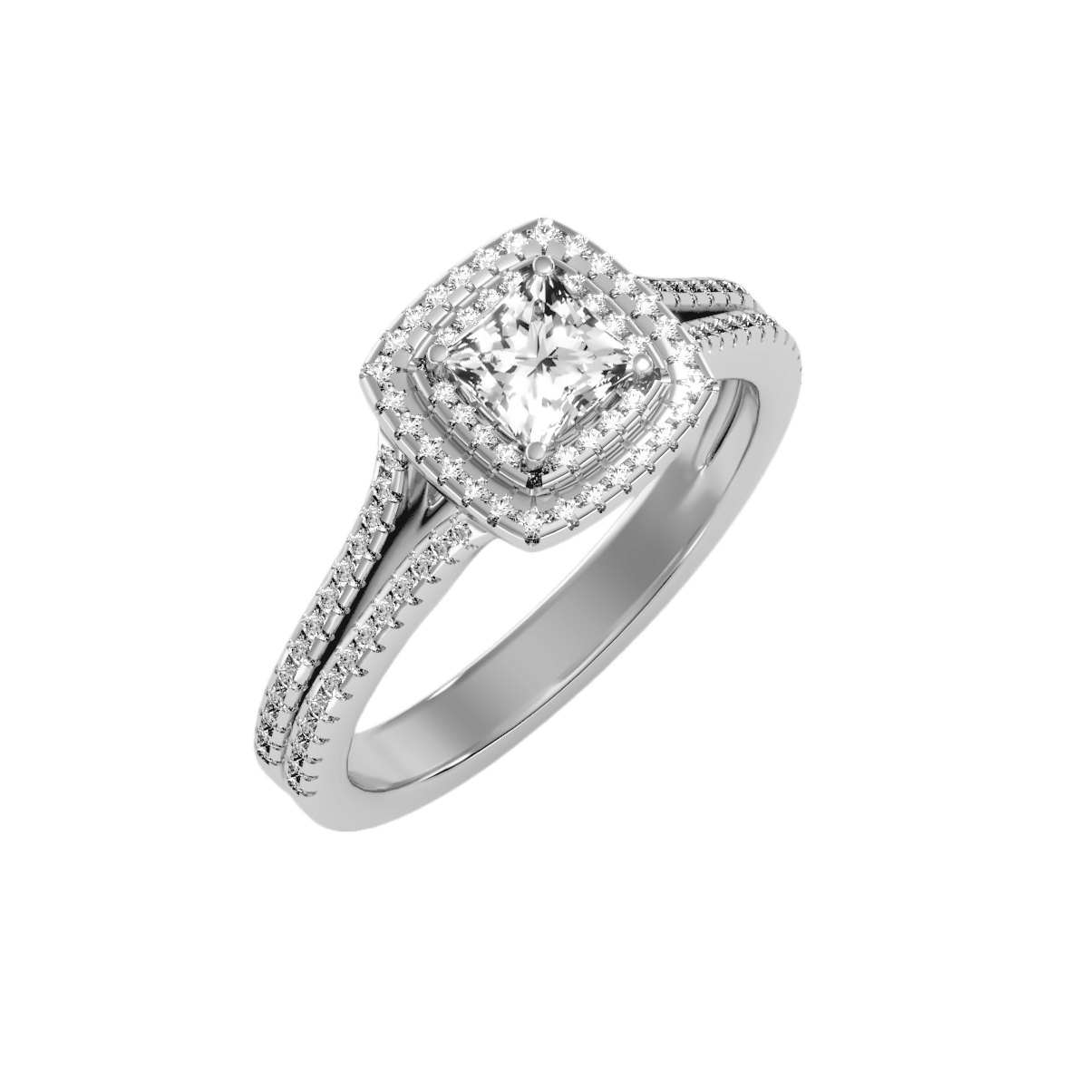 טבעת הולו יוקרתית לאישה- יהלום מרכזי פרינסס