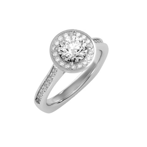 טבעת בעיצוב סוליטר ובשיבוץ יהלומים לאישה