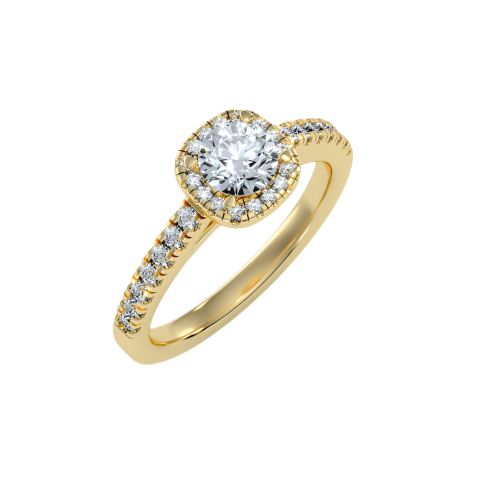 טבעת בעיצוב הולו ובשיבוץ יהלומים לאישה