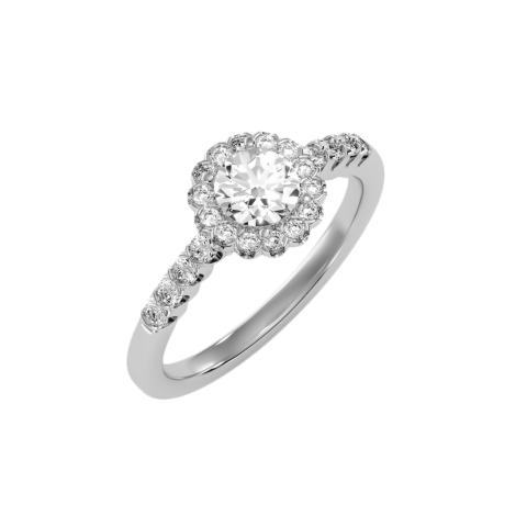 טבעת בעיצוב סוליטר ובשיבוץ יהלומים לאישה