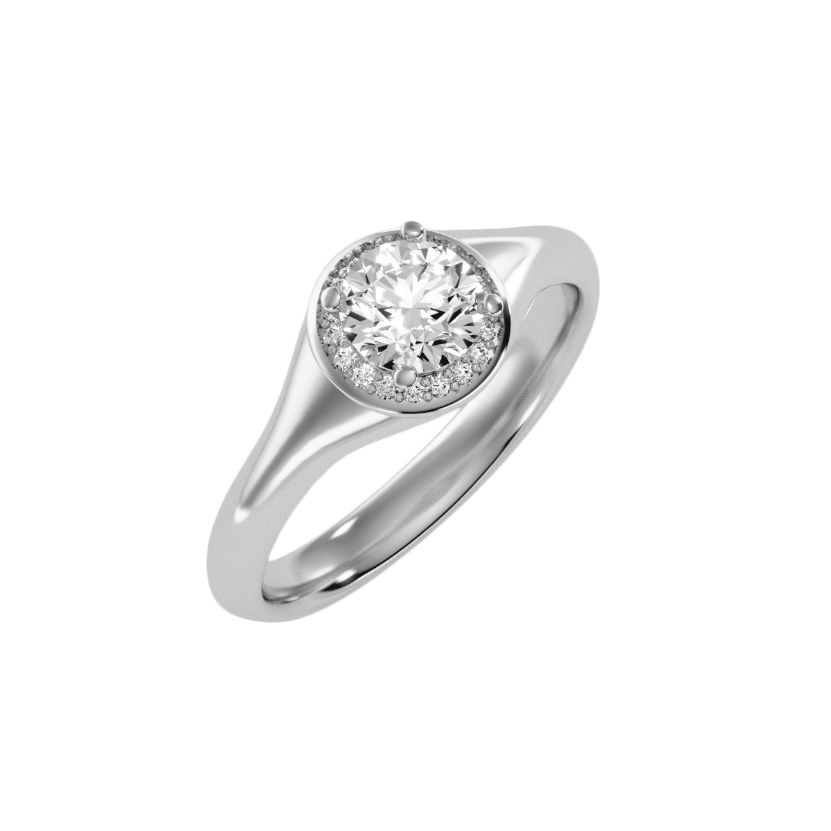 טבעת בעיצוב סוליטר ובשיבוץ יהלומים לאישה