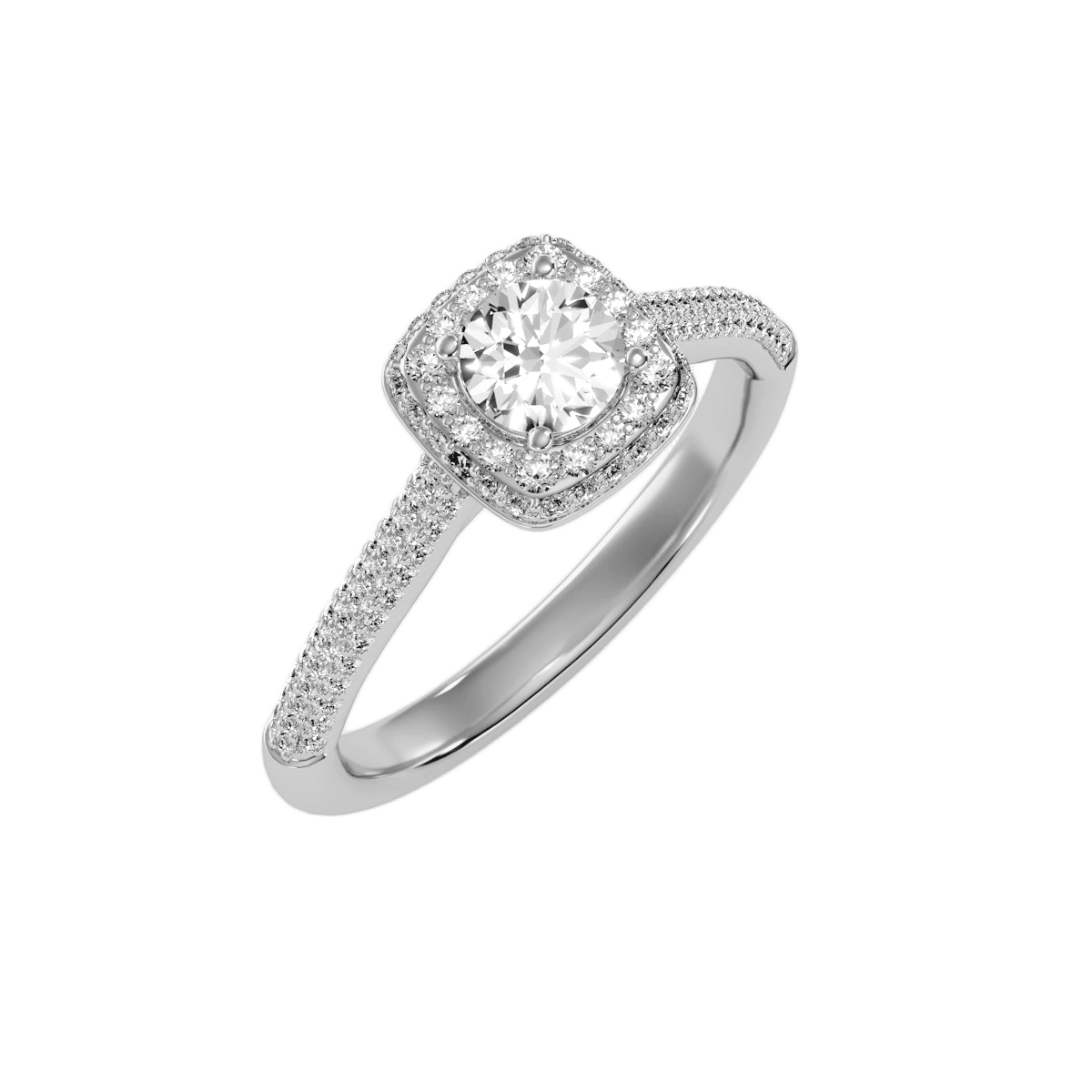 טבעת יהלומים הולו- עיצוב מרובע