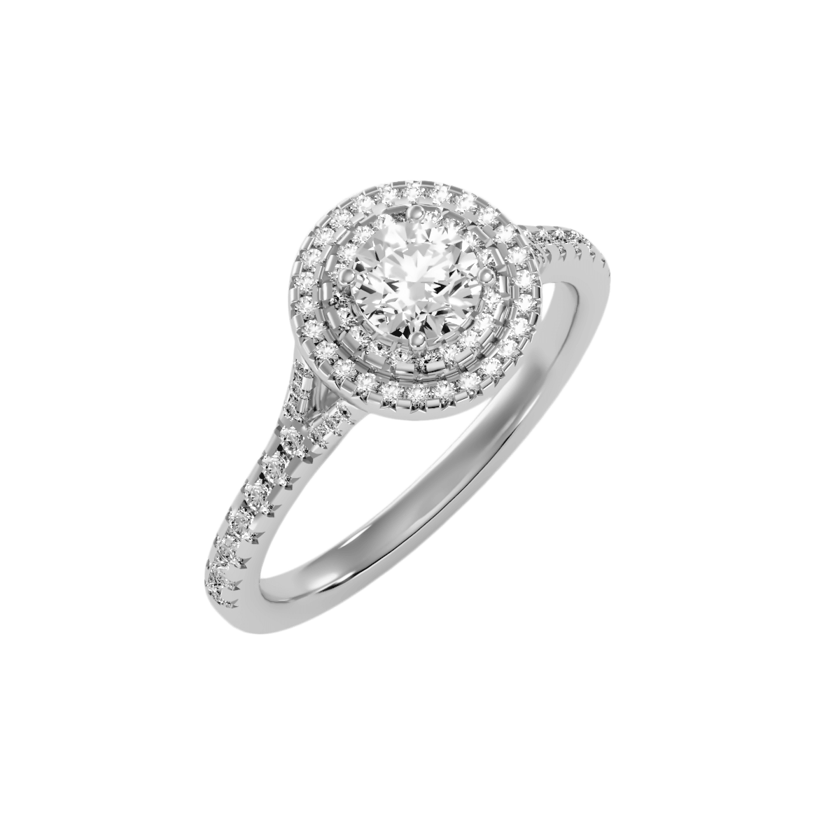 טבעת בעיצוב הולו משובצת יהלומים