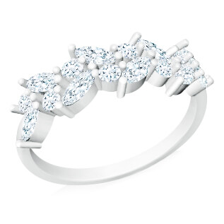 טבעת יהלומים אובל לאישה