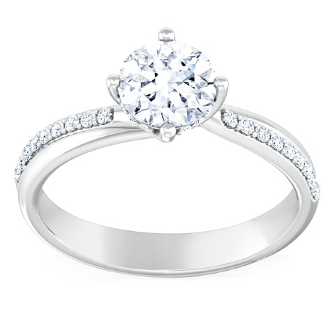 טבעת יהלומים דקה