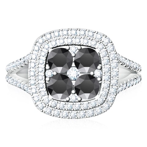 טבעת יהלומים שחורים לאישה