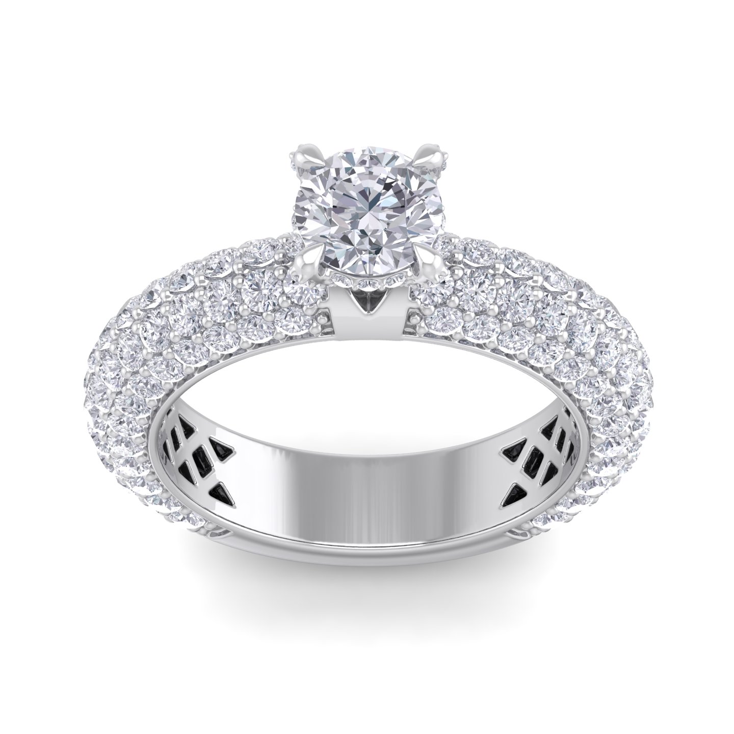 טבעת אירוסין יוקרתית משובצת יהלומים