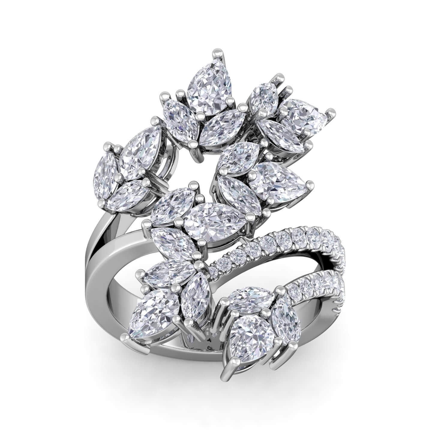 טבעת יהלומים משובצת