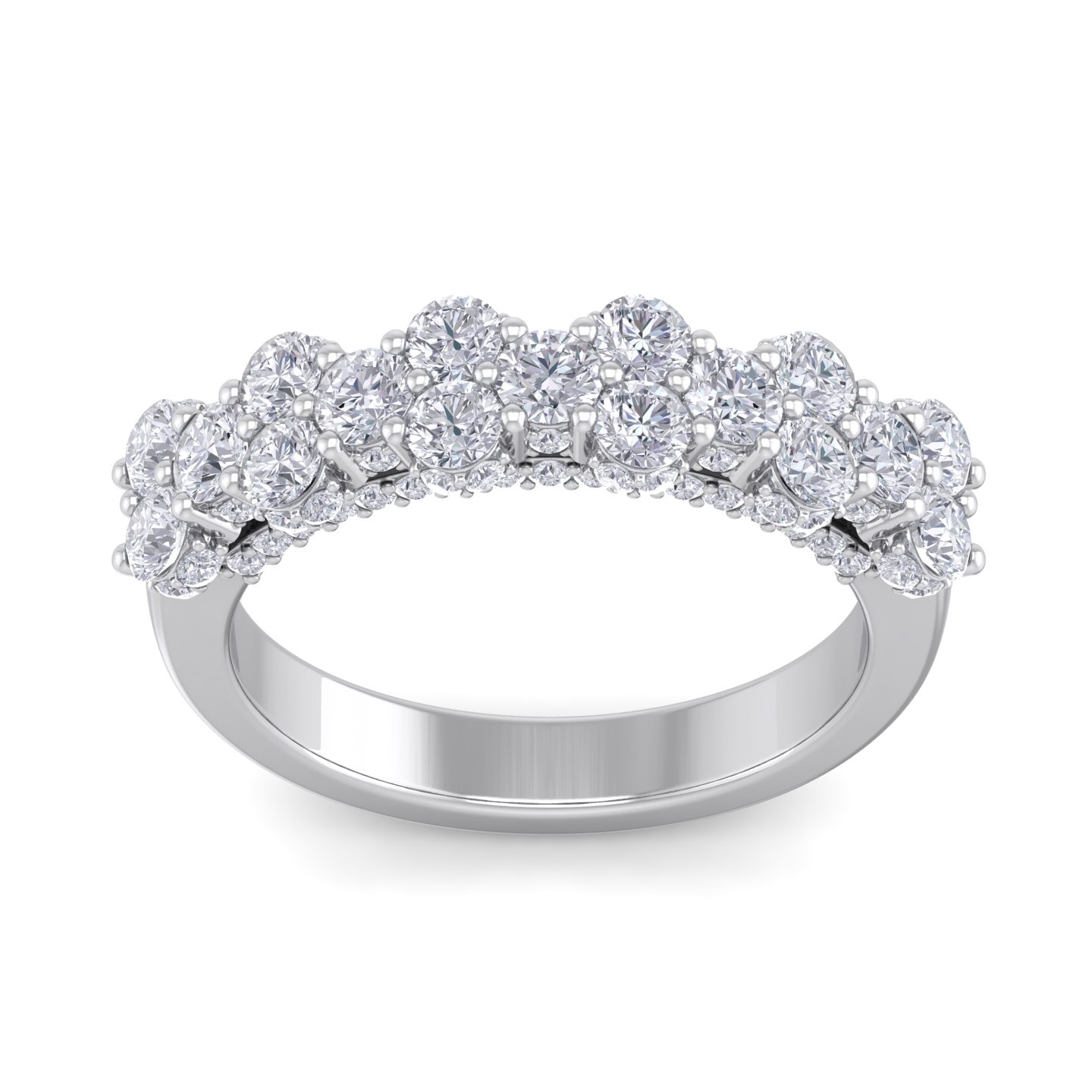 טבעת יהלומים יוקרתית חצי משובצת