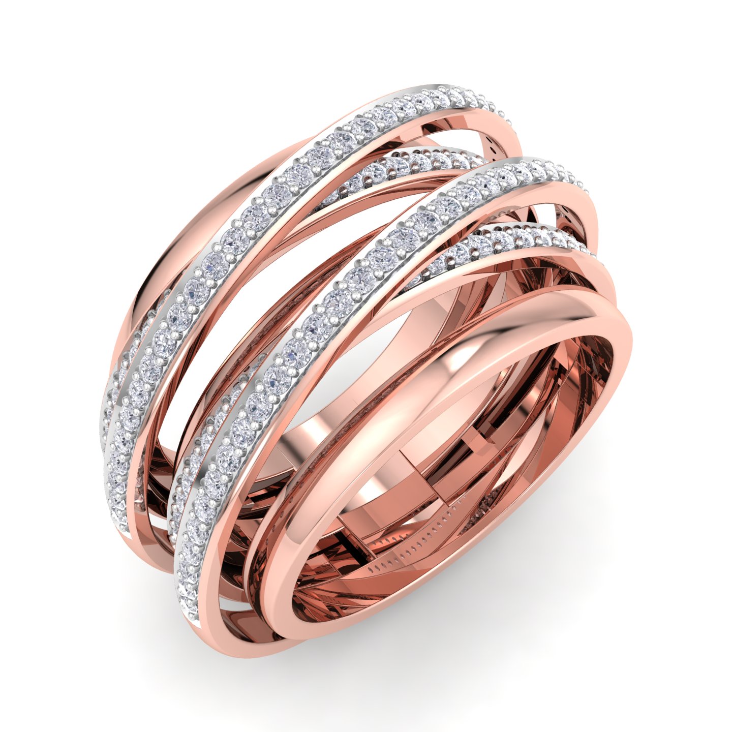 טבעת יהלומים משובצת