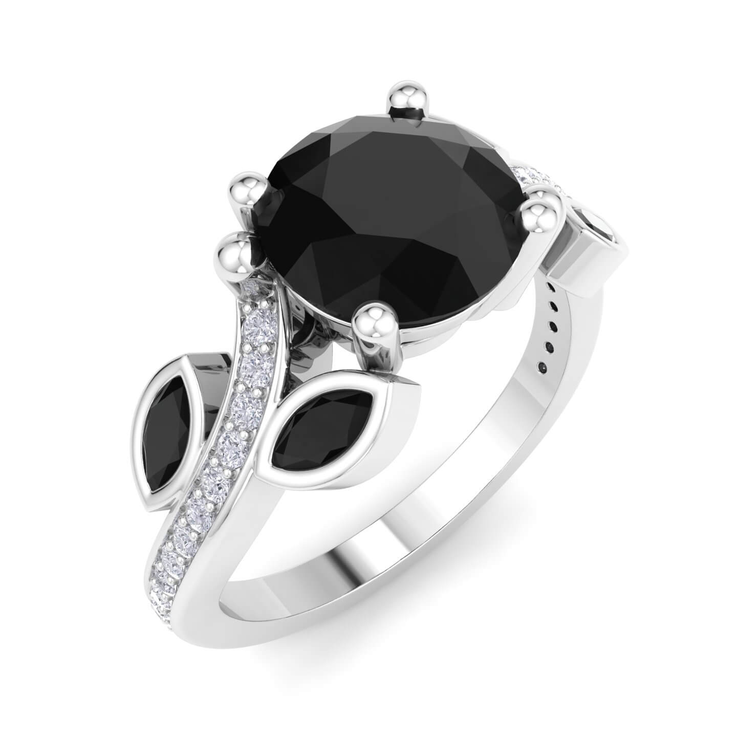 טבעת עם יהלומים שחורים 