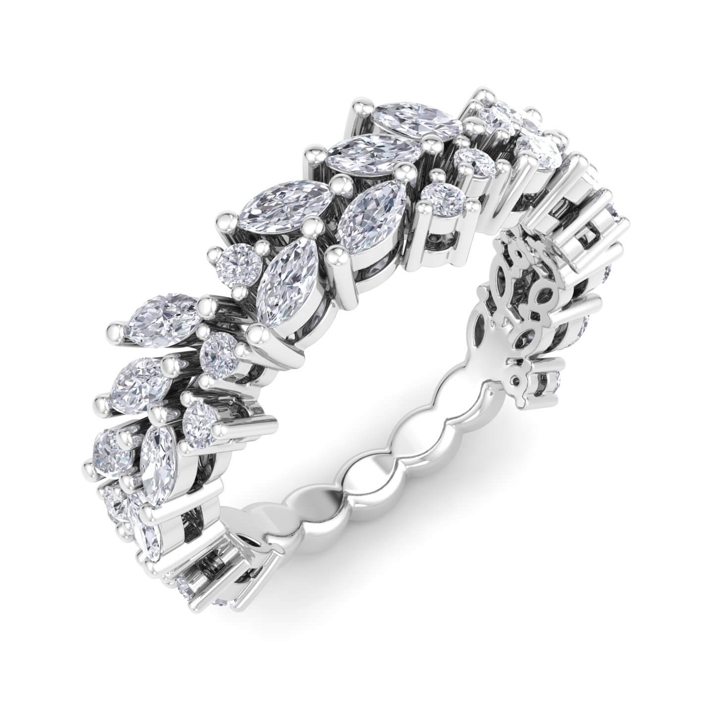 טבעת יהלומים משובצת