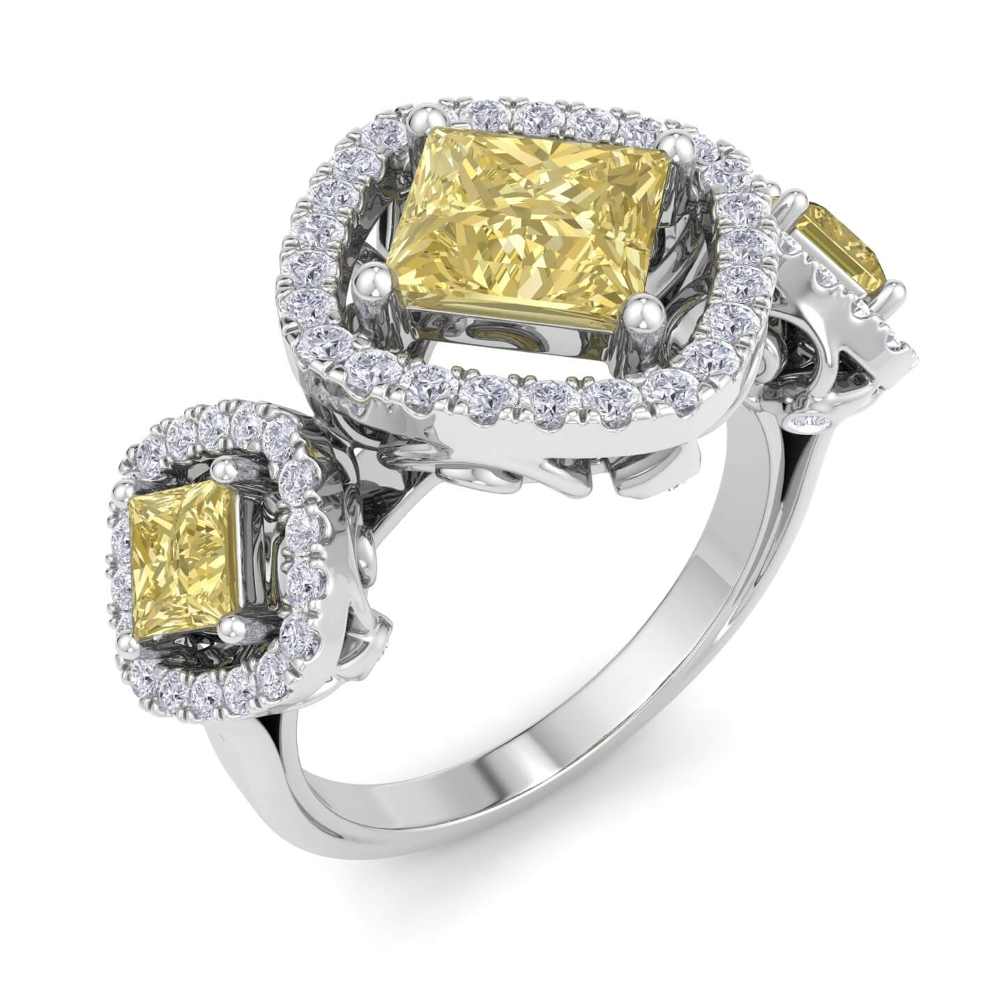 טבעת יהלומים משובצת