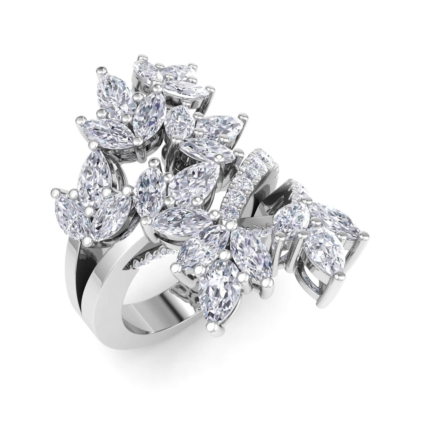 טבעת זהב בעיצוב עלים