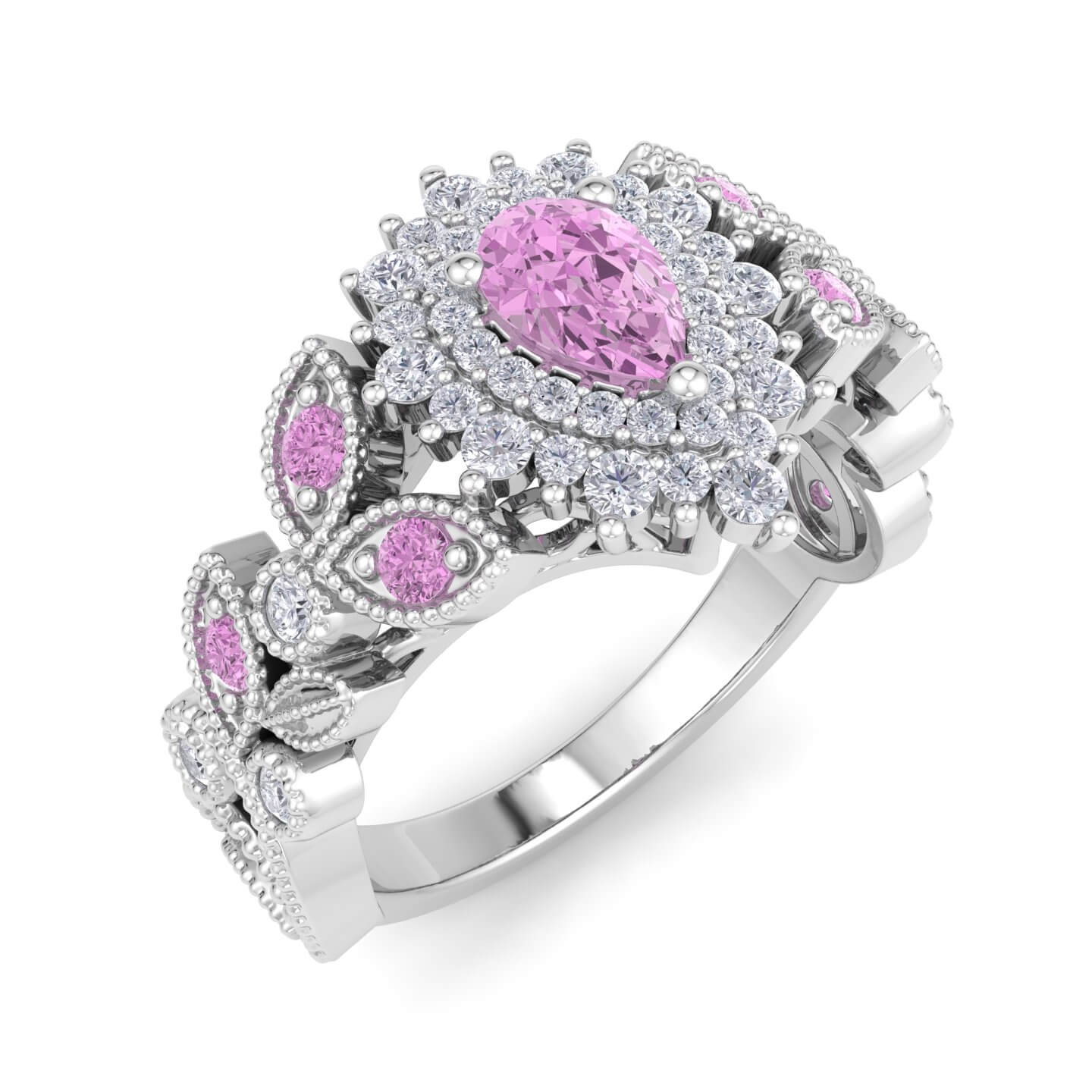 טבעת יהלומים משובצת