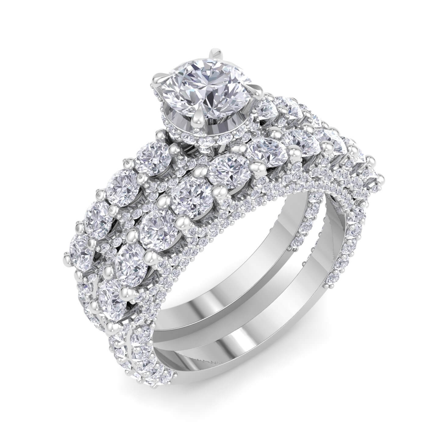 טבעת יהלומים משובצת