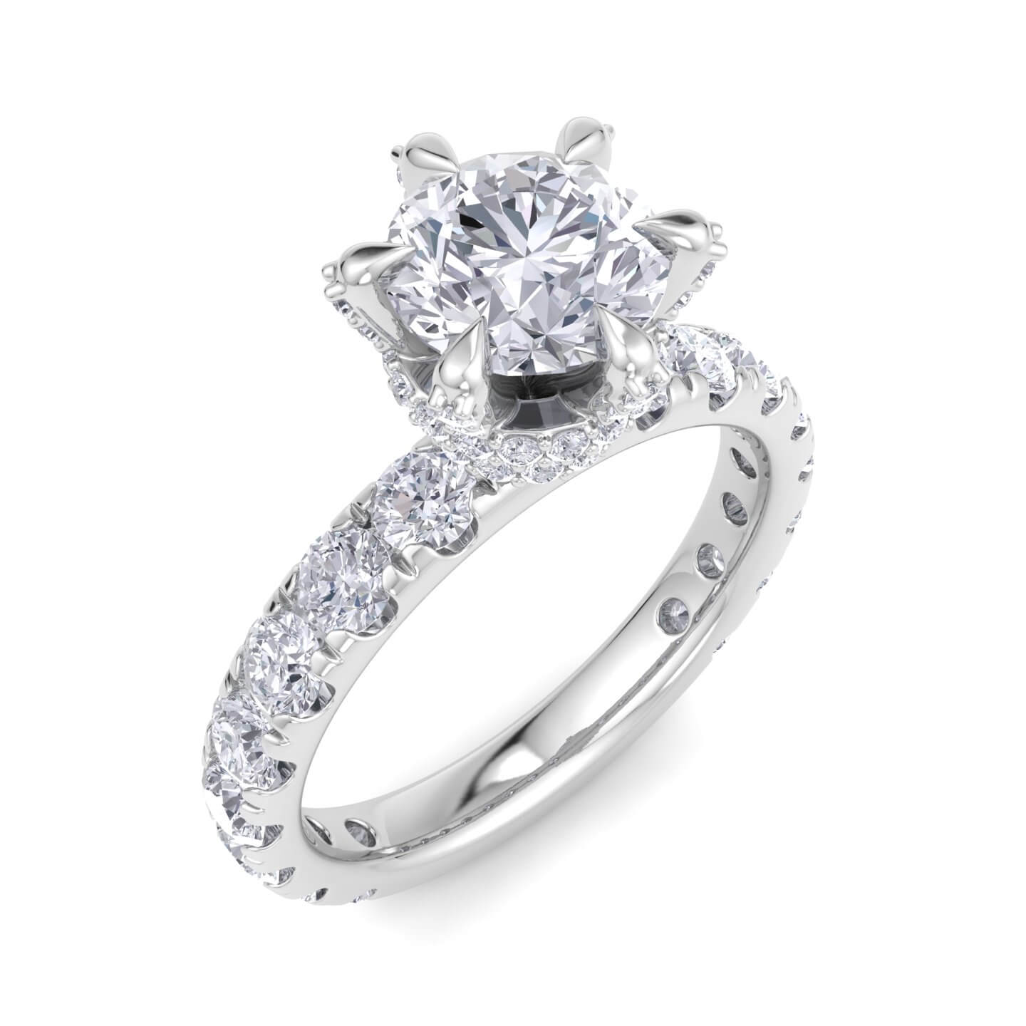 טבעת אירוסין משובצת יהלומים