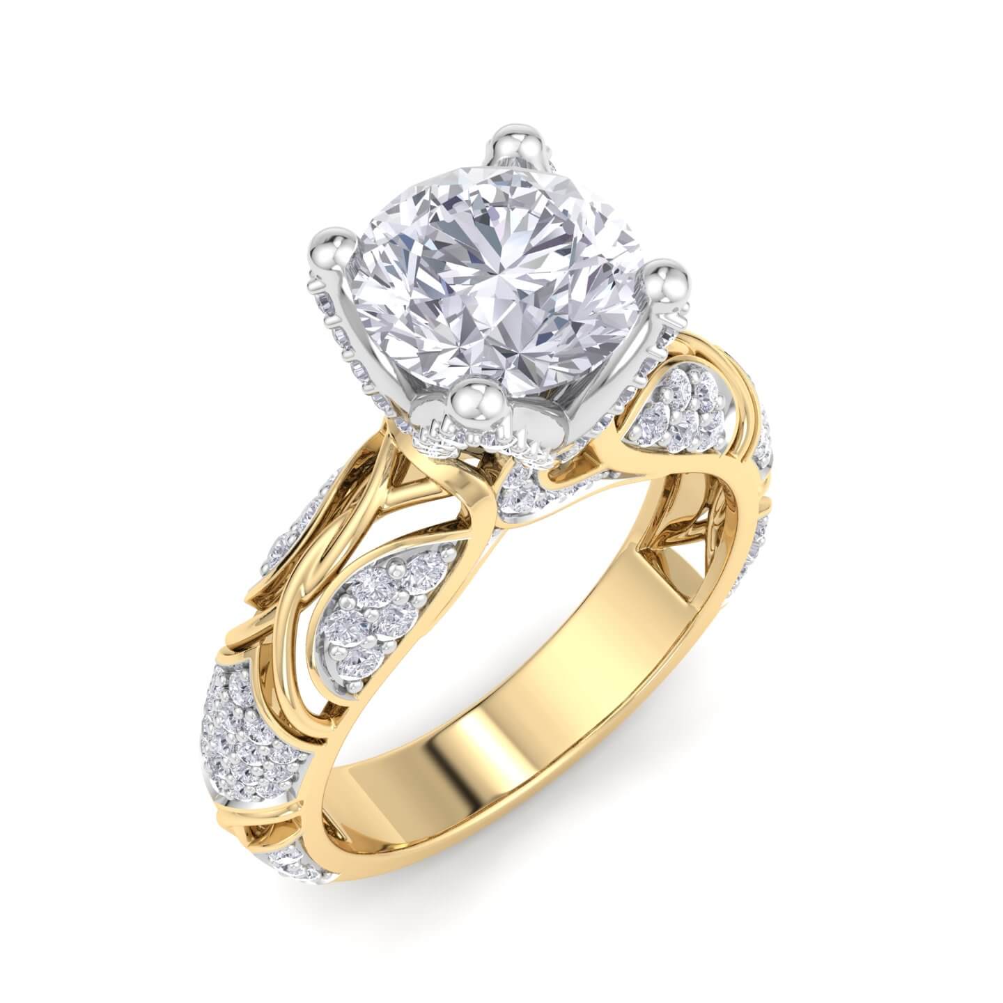 טבעת אירוסין משובצת יהלומים