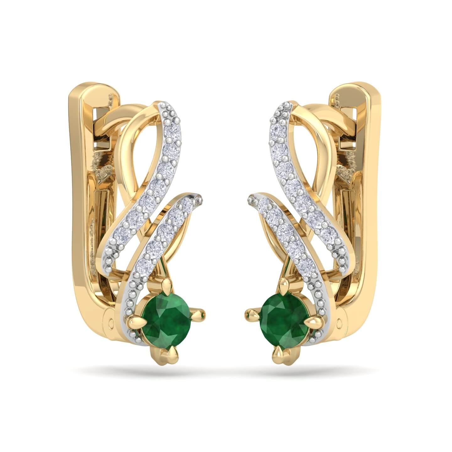 עגילי זהב ויהלומים