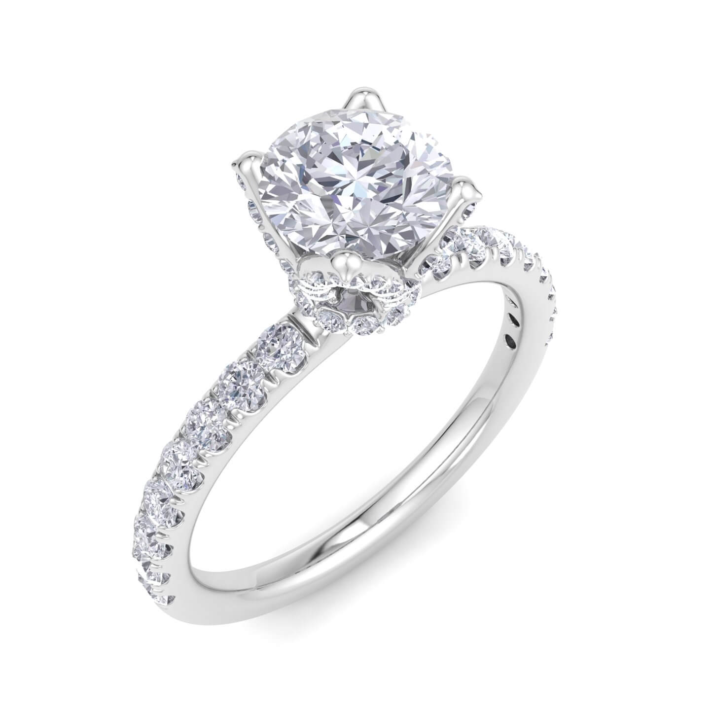 טבעת אירוסין משובצת יהלומים