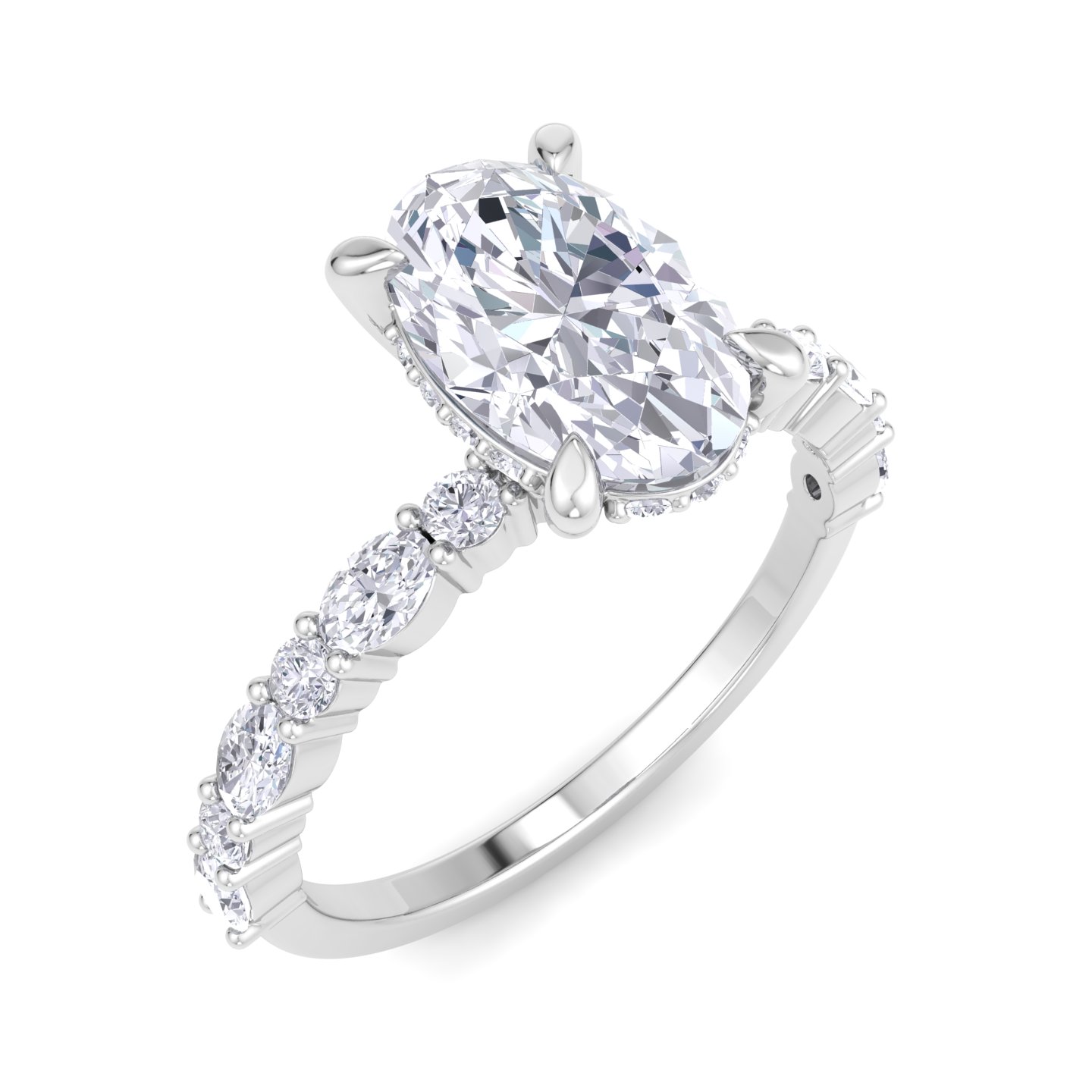 טבעת אירוסין משובצת יהלומים