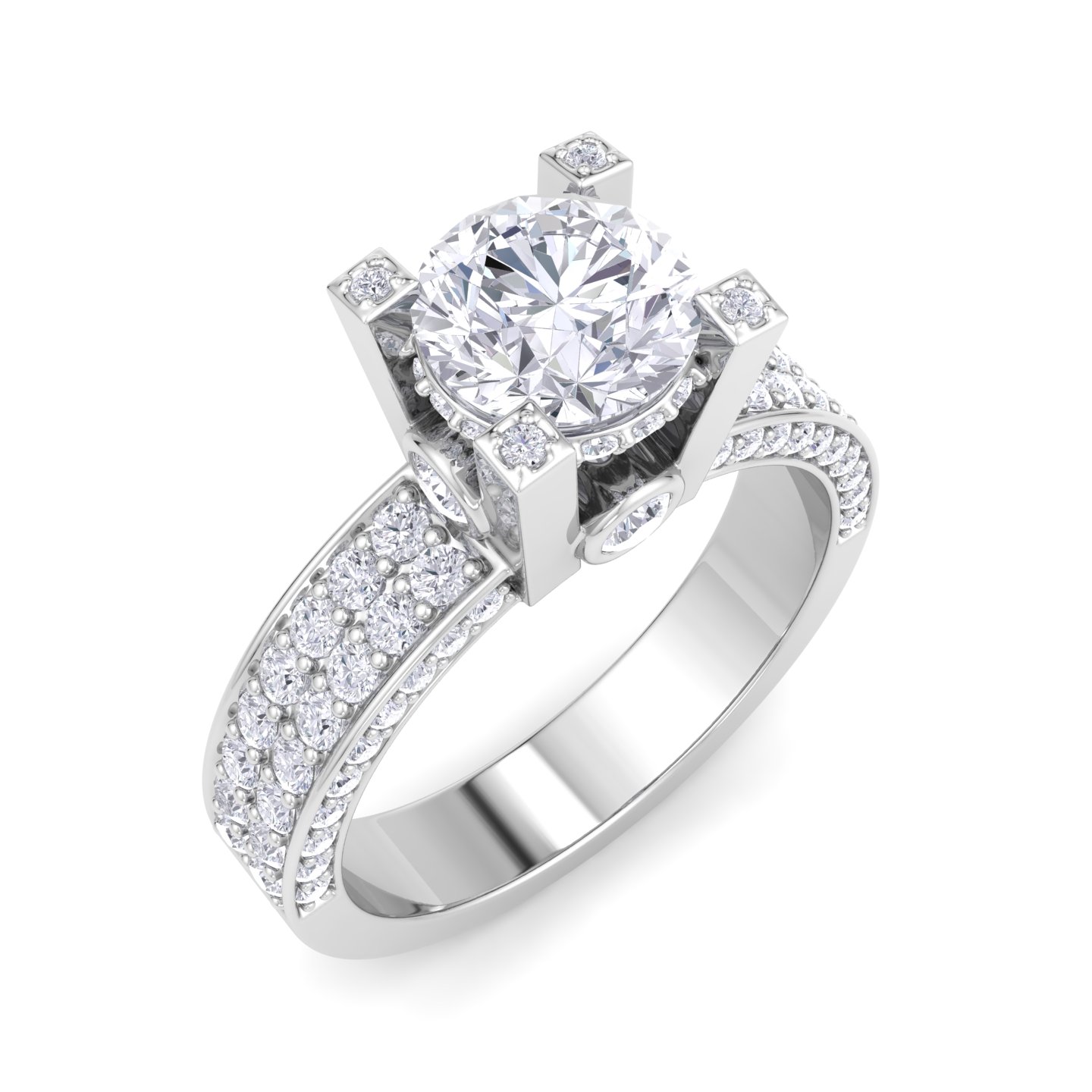 טבעת אירוסין משובצת יהלומים