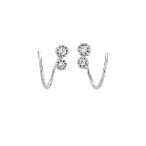 עגילי יהלומים עדינים