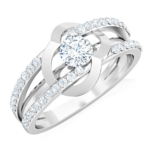 טבעת יהלומים בעיצוב טוויסט